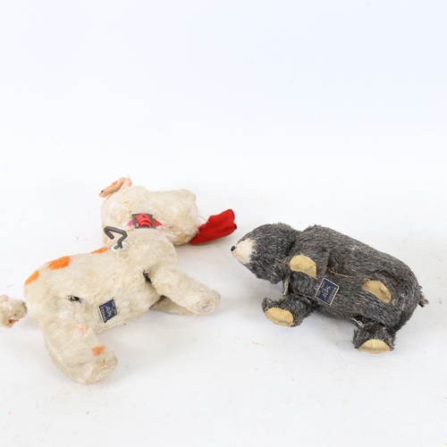 291 - An early 20th century Alps mechanical clockwork playful puppy dog toy, and a similar Vintage Alps cl... 