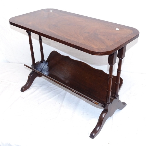 1852 - A crossbanded mahogany rectangular book table, W66cm, H49cm, D33cm