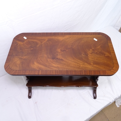 1852 - A crossbanded mahogany rectangular book table, W66cm, H49cm, D33cm