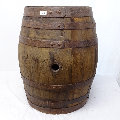 1857 - An Antique coopered barrel, H63cm