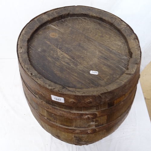 1857 - An Antique coopered barrel, H63cm