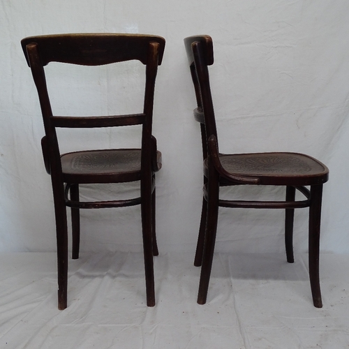 1860 - A set of 6 early 20th century Thonet bentwood side chairs, with maker's paper labels and stamps