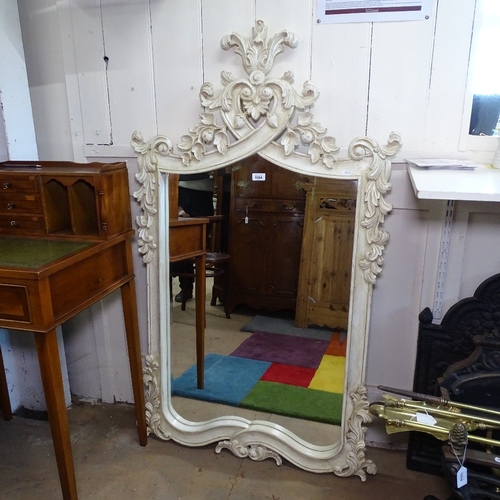 1864 - An ornate painted framed wall mirror, W82cm, H138cm