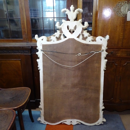 1864 - An ornate painted framed wall mirror, W82cm, H138cm