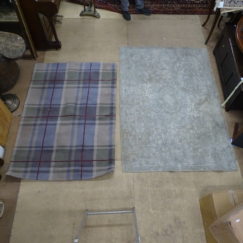 1876 - A Laura Ashley Home grey ground rug, 195cm x 132cm, and a modern mauve ground check design rug, 170c... 