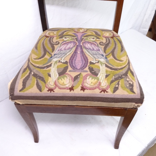 1883 - An early 19th century Swedish Biedermeier side chair, with original woolwork seat and inlaid figure ... 