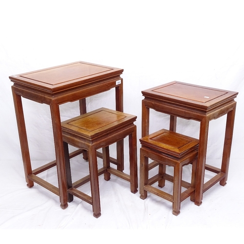 1905 - A Chinese hardwood nest of 4 occasional tables