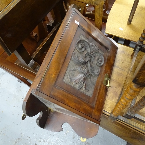 2026 - A 19th century mahogany drop leaf table, a 3-drawer chest, a hall chair, nest of two tables, stool a... 