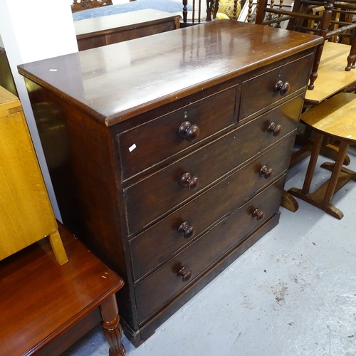 2041 - A 19th century mahogany 5-drawer chest, W105cm, H103cm, D50cm