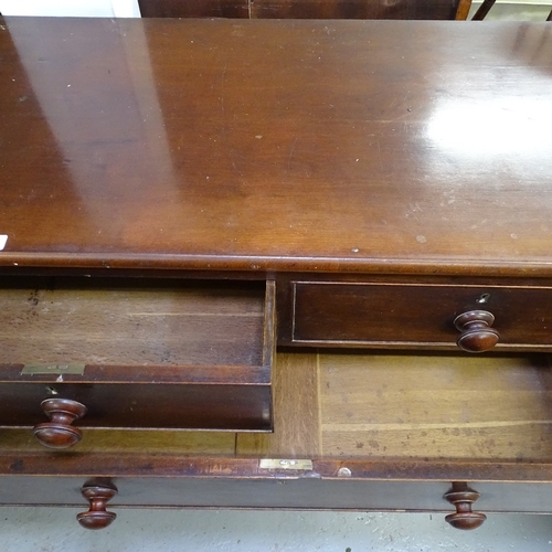 2041 - A 19th century mahogany 5-drawer chest, W105cm, H103cm, D50cm