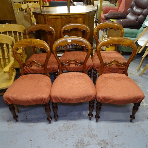 2052 - A set of 6 19th century mahogany balloon-back dining chairs