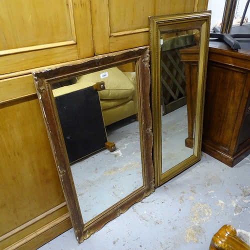 2068 - 2 gilt-framed mirrors, 58cm x 92cm, and 50cm x 106cm