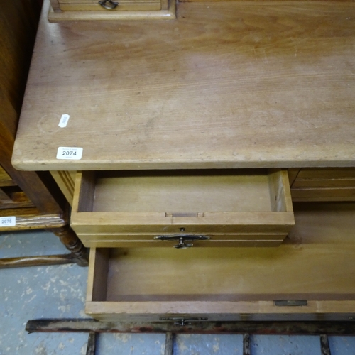 2074 - An Edwardian pine dressing chest, W93cm