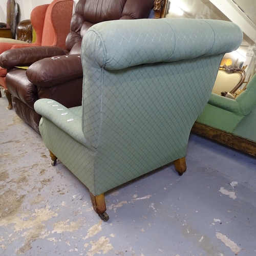 2080 - A Victorian button-back upholstered armchair