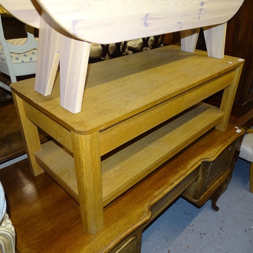 2105 - A modern rectangular Sycamore 2-tier coffee table, with 2 frieze drawers, W110cm, H45cm, D50cm