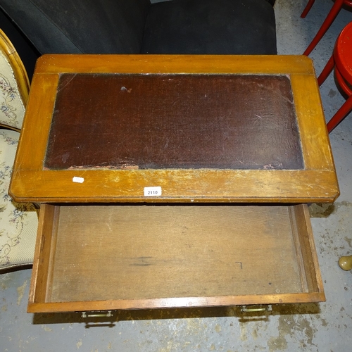 2110 - An Edwardian mahogany side table, with single frieze drawer, W75cm, H74cm, D43cm