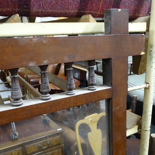 2116 - A large mahogany-framed over mantel mirror, L115cm, H149cm