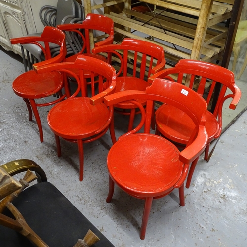 2117 - A set of 6 painted bentwood elbow chairs