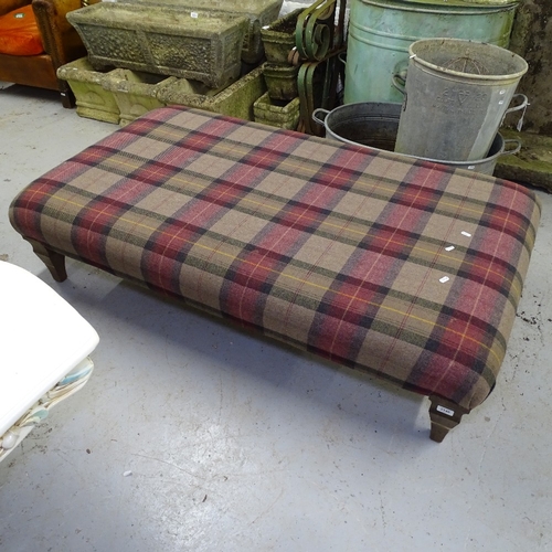 2140 - A rectangular tartan upholstered footstool, L150cm, H35cm, D90cm