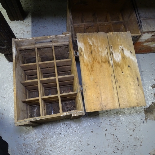 2147 - 3 Vintage pine bottle crates