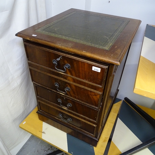 2180 - A reproduction mahogany 2-drawer filing chest