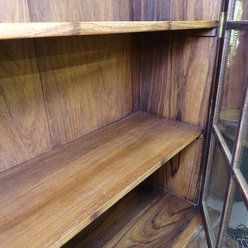 2192 - A Georgian style hardwood bookcase, with lattice-glazed door, and drawer under, W85cm, H168cm, D33cm