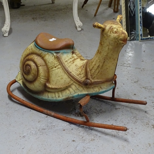 2213 - A Vintage MOBO metal child's rocking snail