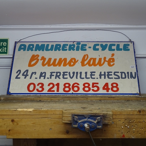 2218 - A French enamel advertising sign, 100cm x 50cm