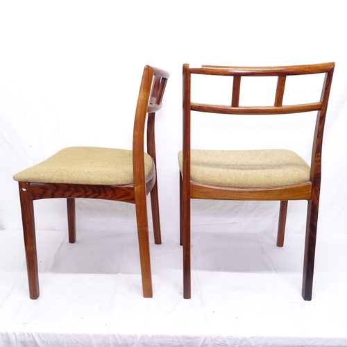 1920 - A pair of mid-century Danish rosewood chairs, with sculptural shaped backs, with CITIES Certificate ... 