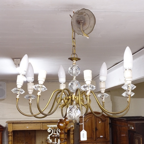 1937 - A Dutch style brass 8-branch chandelier