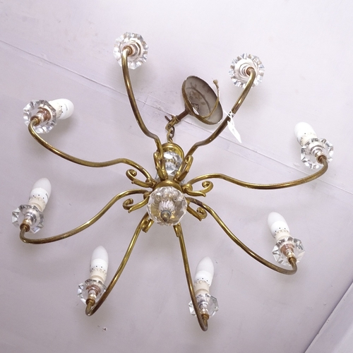 1937 - A Dutch style brass 8-branch chandelier