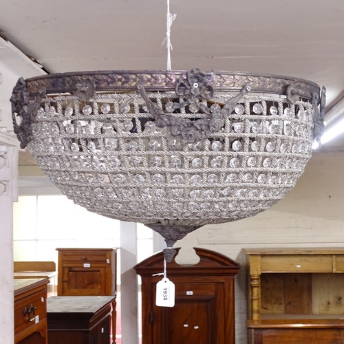 1938 - A cast-metal and bright mesh light fitting, W50cm (WITH THE OPTION TO PURCHASE THE FOLLOWING LOTS)