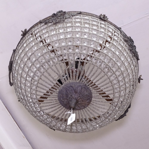 1938 - A cast-metal and bright mesh light fitting, W50cm (WITH THE OPTION TO PURCHASE THE FOLLOWING LOTS)