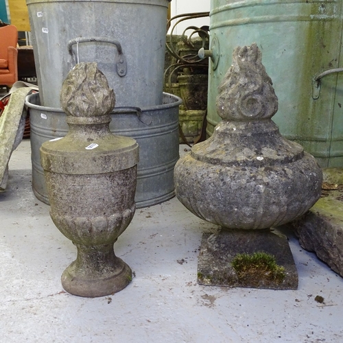 1963 - A weathered concrete finial, and another (2)