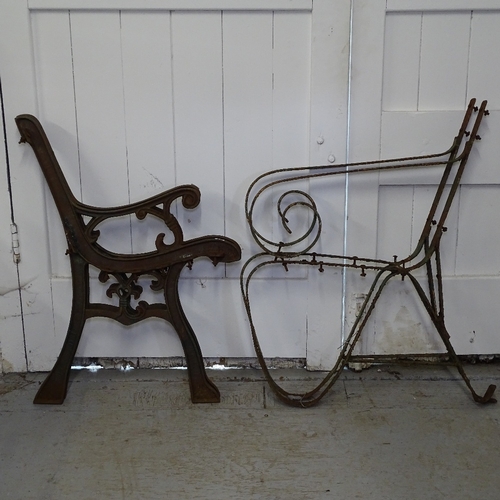 1968 - 2 pairs of wrought-iron bench ends