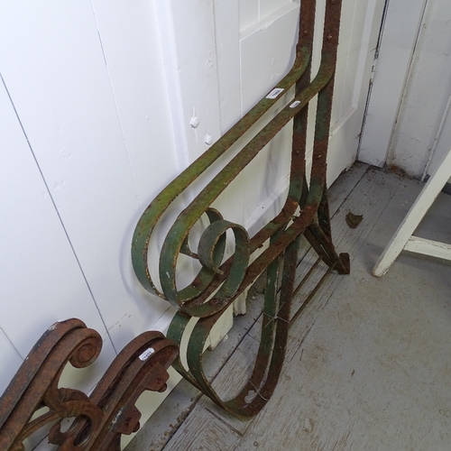 1968 - 2 pairs of wrought-iron bench ends