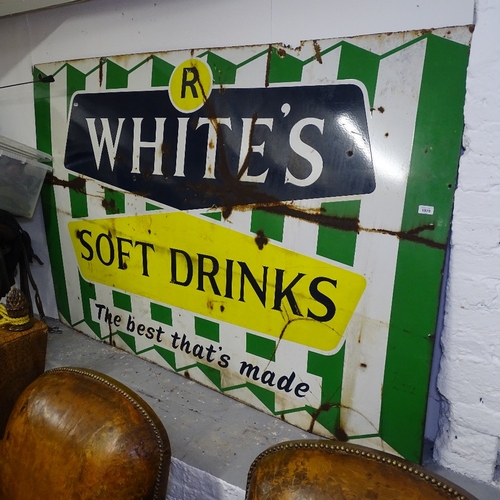 1979 - A large Vintage R White's enamelled sign, 183cm x 123cm