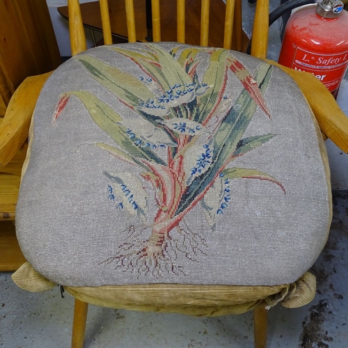 1993 - An Antique needlework upholstered stool