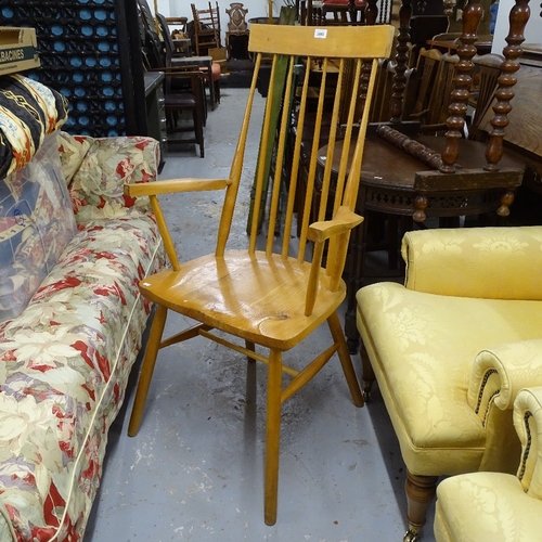 2002 - A handmade ash and beech stick-back armchair, stamped LP.30.70.94CH to rear of seat