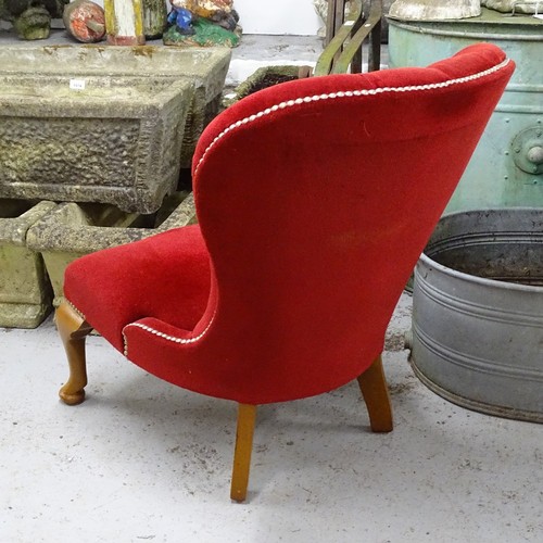 2233 - A small buttoned upholstered nursing chair