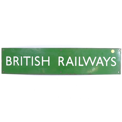 152 - A vintage green enamel British Railways sign, length 68cm