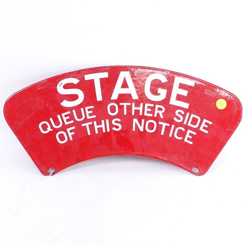 162 - A red enamel double-sided sign 