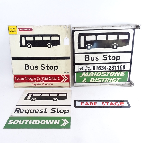 169 - 4 various bus stop signs