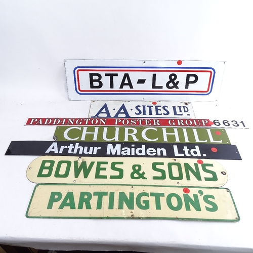 170 - 7 various enamelled signs including Arthur Maiden Ltd., Paddington Poster Group 6631 and Bowse and S... 