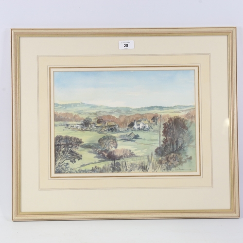 28 - Anthony Williams, watercolour, farm landscape, signed, 10