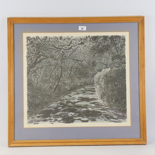 29 - Norman Stevens, colour print, Lower Wessex Lane Winter, signed in pencil, 1976, no. 11/45, image 18