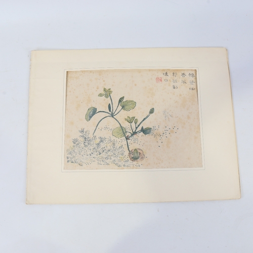 35 - Wang Gai, 18th/19th century print, mustard seed garden, text inscription, 9