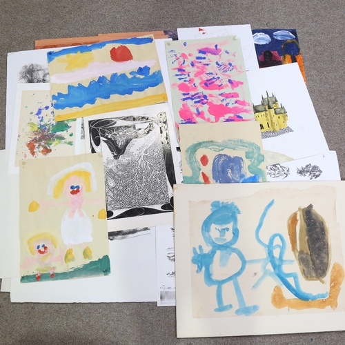 39 - A folder of prints and artwork by Allen Freer and associated artists