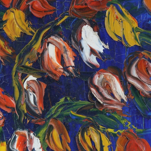 55 - Tania Gordon (Russian - 1901 - 1994), impasto oil on canvas, still life flowers, signed and dated 19... 