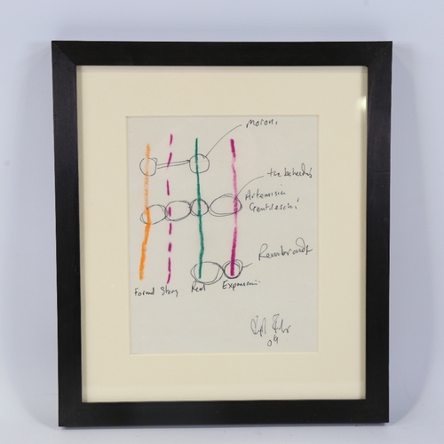 66 - Stephen Farthing (born 1950), mixed media, ink/crayon on paper, abstract composition, 2009, 8.5